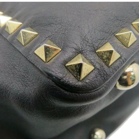 Valentino Vitello Medium Rockstud Black Leather Tote